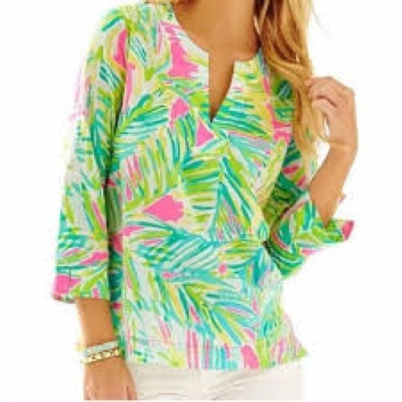 Lilly Pulitzer Tops - Lilly Pulitzer Amelia Tropical Blouse